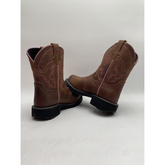 Justin WANETTE GY9980 Women's NEW Waterproof Steel-Toe Boot Brown US Size 7 - Picture 8 of 11